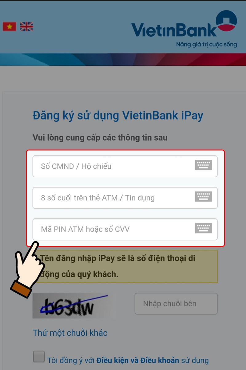 Đăng ký Vietinbank Ipay
