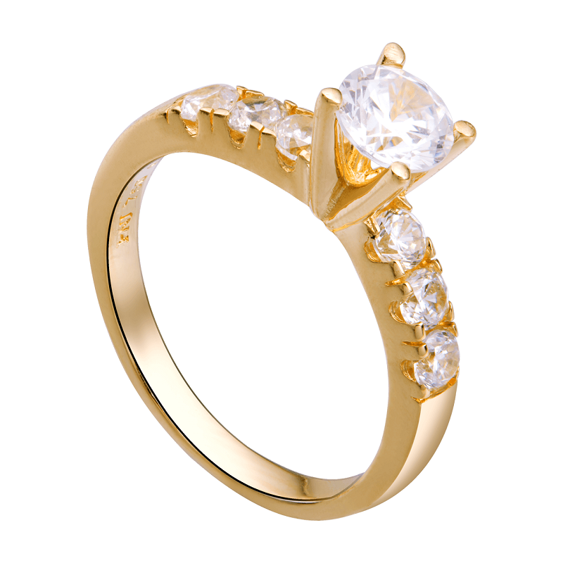 18k gold ring with CZ stone