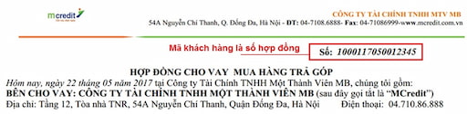 Hợp đồng vay Mcredit là gì?