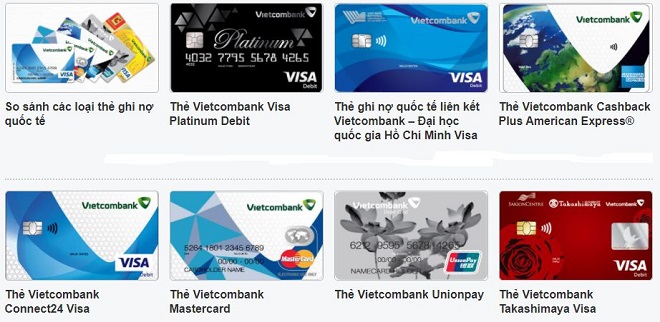 Phân loại thẻ ghi nợ Vietcombank